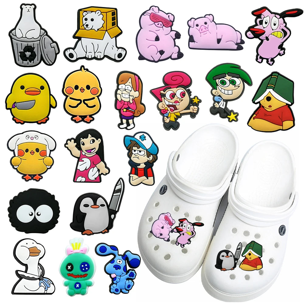 Hot Sale 1pc PVC Shoe Charms for Croc Shoe Classic Cartoon Women's Original Ornaments Sneakers Accessories Decorations Kids Gift