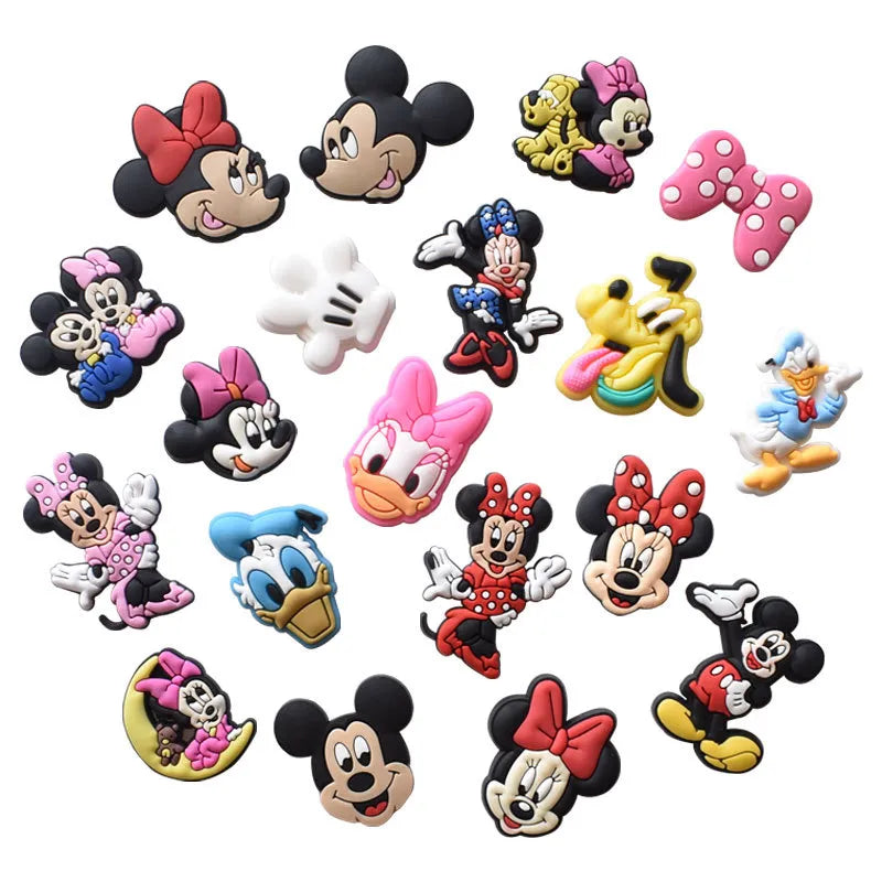 Single Sale Wholesale Mickey Mouse Shoe Buckles Sneakers Accessories PVC Cartoons Decorations Fit Crocs Clogs Boys Women Gifts