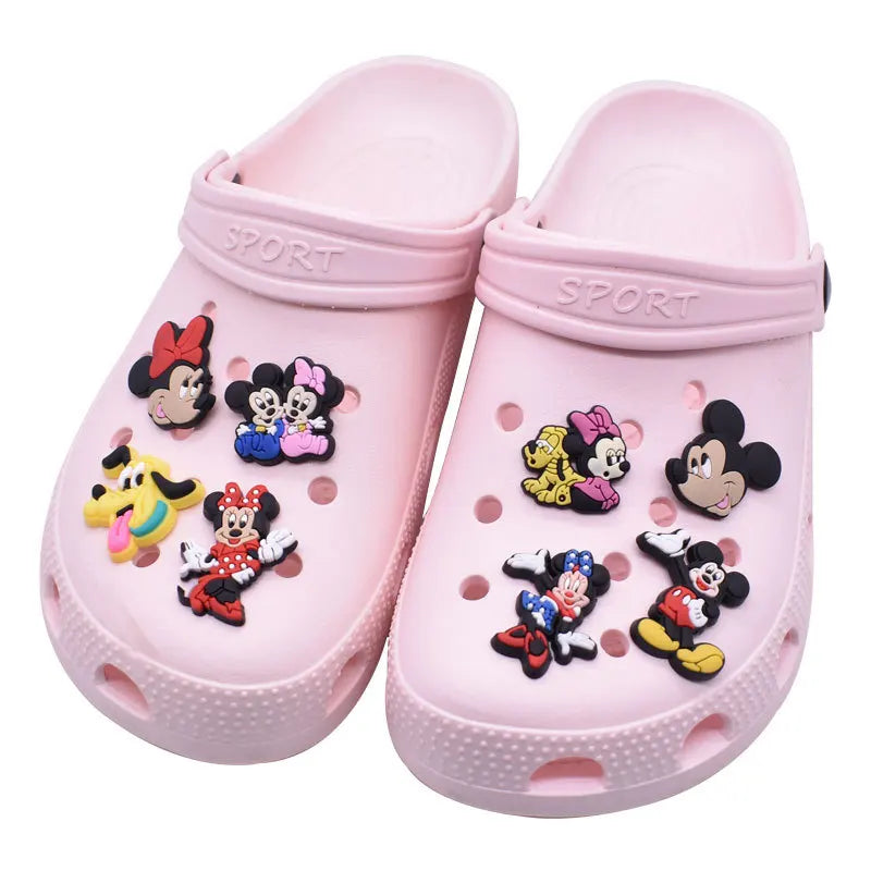 Single Sale Wholesale Mickey Mouse Shoe Buckles Sneakers Accessories PVC Cartoons Decorations Fit Crocs Clogs Boys Women Gifts