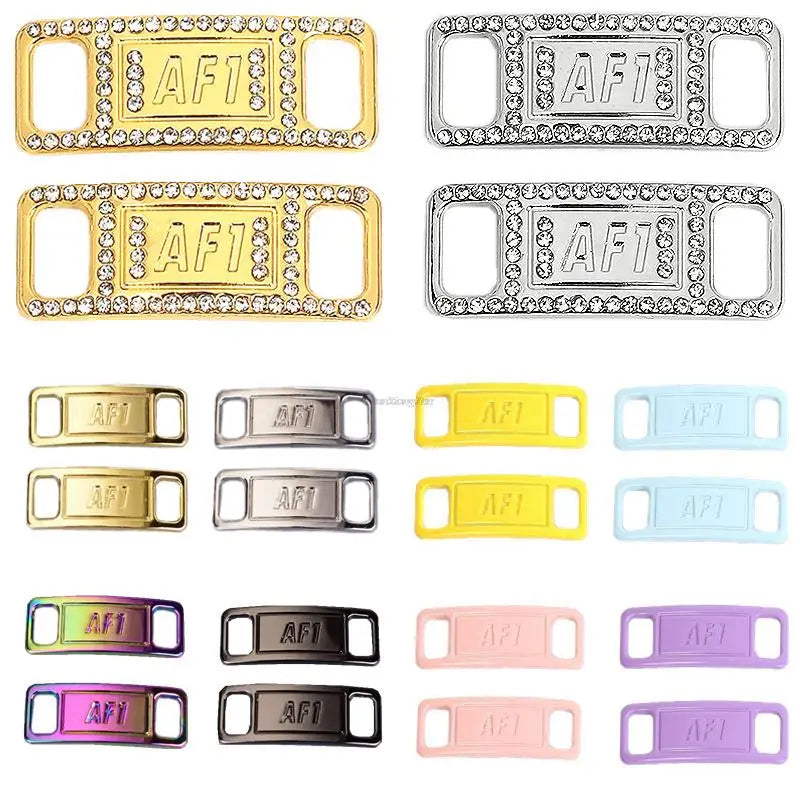 New Combination AF1 Diamond Shoe Charms Sneaker Laces Buckle Quality Metal Shoelaces Decorations Air Force 1 Shoes Accessories