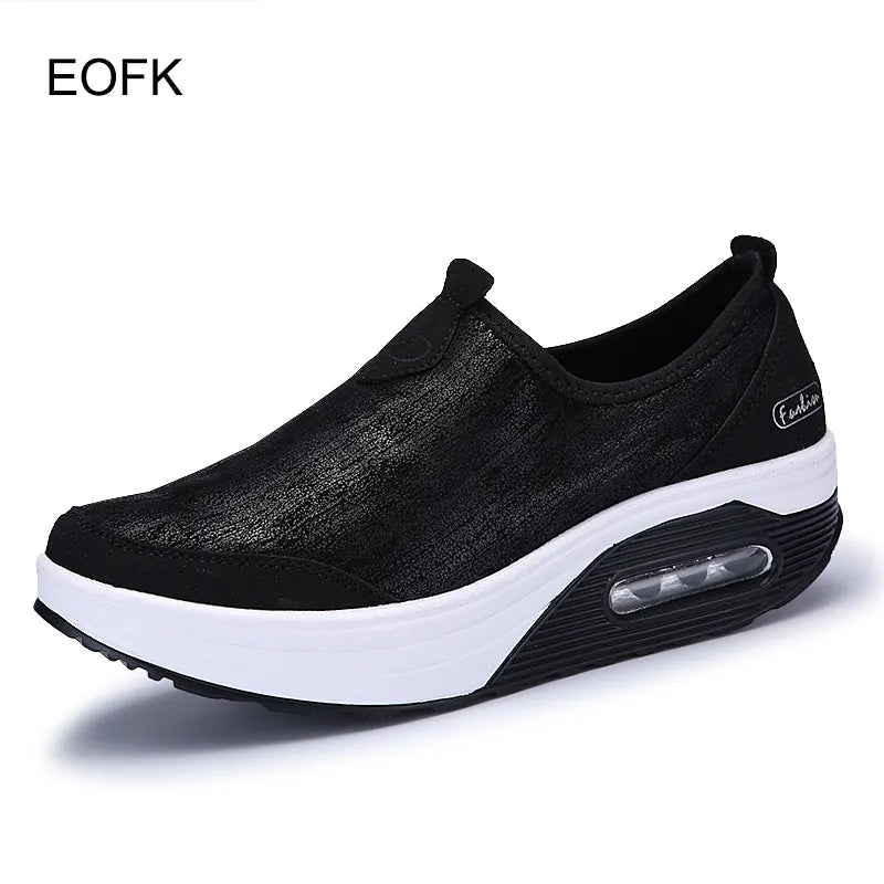 EOFK Shoes Woman Loafers Shallow Office Comfortable Moccasins Women Flats Platform Sneakers Slip On Ride Shoes zapatilas Mujer