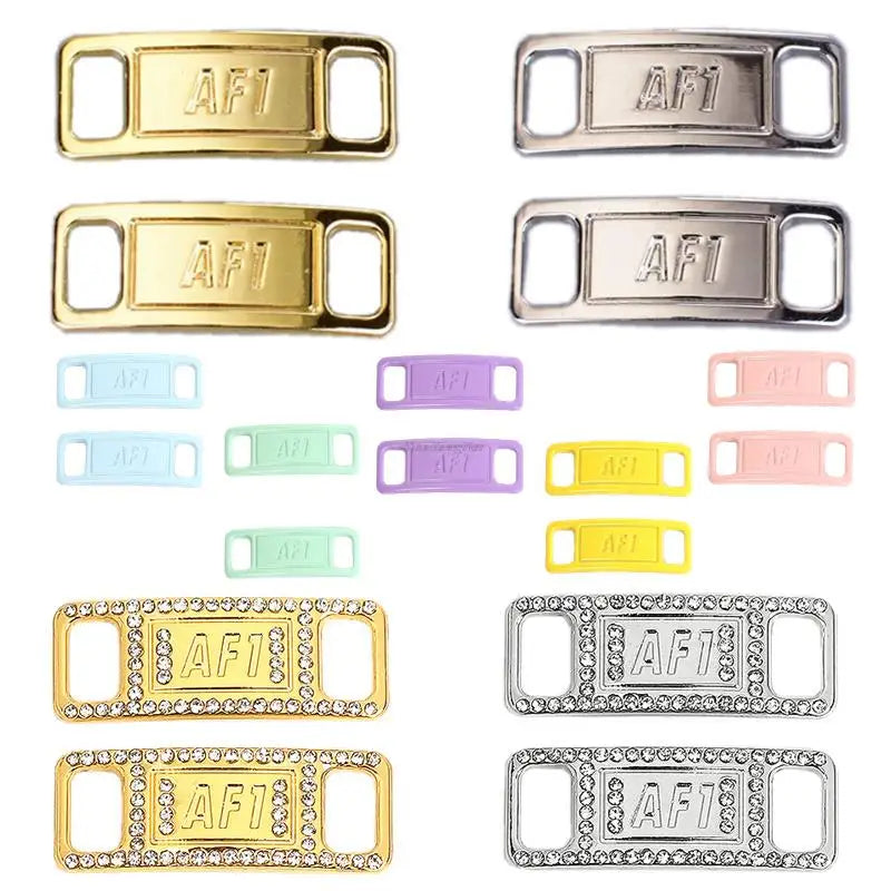 New Combination AF1 Diamond Shoe Charms Sneaker Laces Buckle Quality Metal Shoelaces Decorations Air Force 1 Shoes Accessories